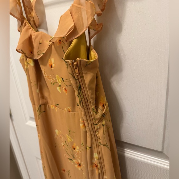 Birdy Grey Chiffon Marigold Le Fleur Wedding Guest Dress size large - Picture 4 of 10